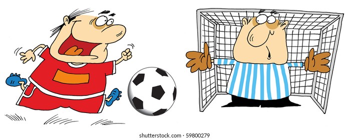 soccer player attack gate of the opponent;