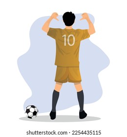soccer player from the back with jersey number 10.