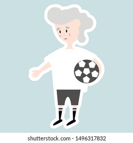 Soccer player with a ball