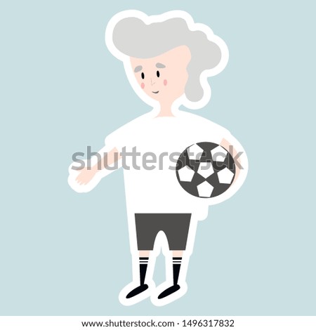 Soccer player with a ball