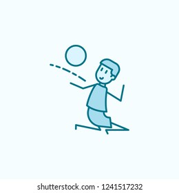 soccer player with ball field outline icon. Element of soccer player icon. Thin line icon for website design and development, app development. Premium icon