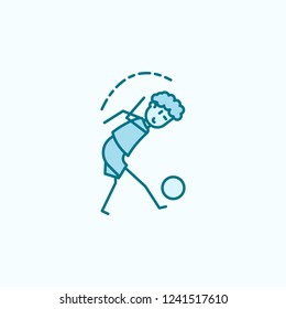 soccer player with ball field outline icon. Element of soccer player icon. Thin line icon for website design and development, app development. Premium icon