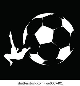  Soccer player ball with ball, flat style 