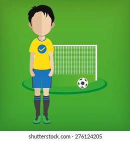 soccer player ball and goal