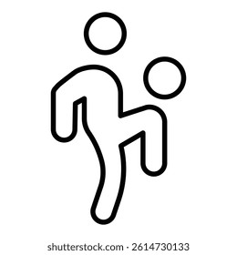 Soccer player with ball icon black and white vector sign