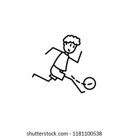 soccer player with ball icon. Element of soccer player icon for mobile concept and web apps. Thin line soccer player with ball icon can be used for web and mobile