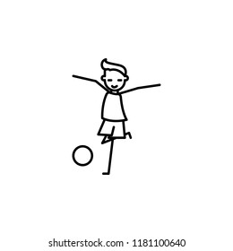 soccer player with ball icon. Element of soccer player icon for mobile concept and web apps. Thin line soccer player with ball icon can be used for web and mobile