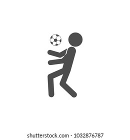 soccer player with a ball icon.Element of popular soccer football  icon. Premium quality graphic design. Signs, symbols collection icon for websites, web design,