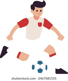 Soccer Player with Ball illustration flat design art