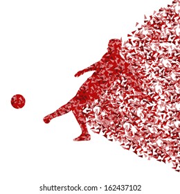 Soccer player ball kick vector background concept 