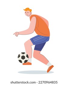 soccer player with the ball. playing football vector illustration