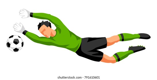Soccer player with ball. Sports football illustration.