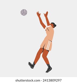 Soccer player with ball. Vector illustration of sportsman character in action. Football fflat cartoon design. 