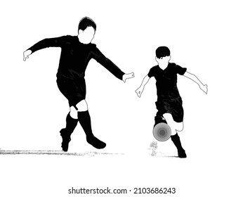 jugador de fútbol blanco y negro