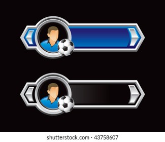soccer player blue and black arrows