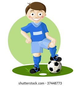 Soccer player boy style cartoon