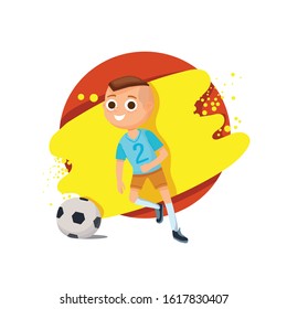 soccer player boy vector illustration