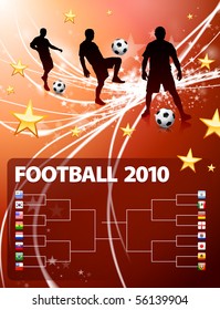 Soccer Player with Bracket on Abstract Light Background Original Illustration