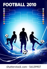 Soccer Player with Bracket on Abstract Light Background Original Illustration