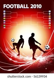 Soccer Player with Bracket on Abstract Light Background Original Illustration