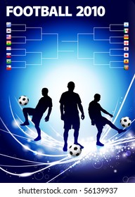 Soccer Player with Bracket on Abstract Light Background Original Illustration