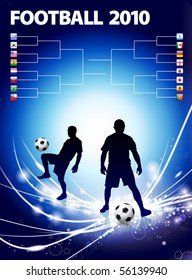 Soccer Player with Bracket on Abstract Light Background Original Illustration