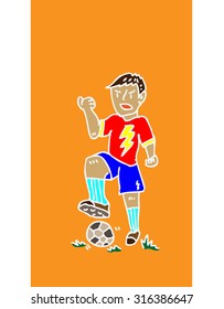 Soccer player cartoon