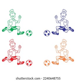 Soccer Player Cartoon Character Vector Illustration
