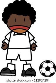 Soccer player cartoon on white background