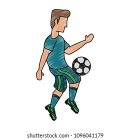 Soccer player cartoon scribble