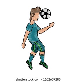 Soccer player cartoon scribble