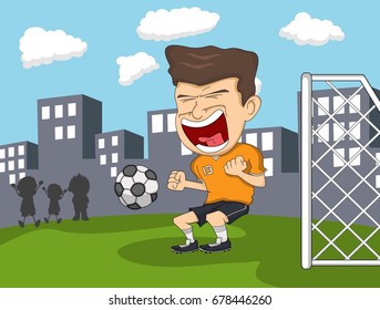 Soccer player cartoon vector