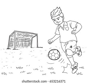 Soccer Player Cartoon Vector Drawn Stock Vector (Royalty Free ...