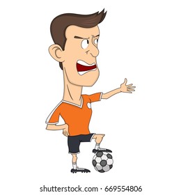 Soccer player cartoon vector illustration