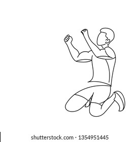 Soccer Player Celebrating Line Art Design Stock Vector (Royalty Free ...