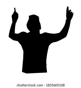 Soccer player Celebration with two hands up
