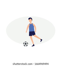 Soccer player character illustration. flat icon design element