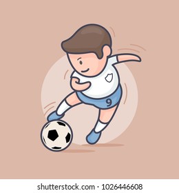 Soccer player characters showing different movement and soccer uniform, vector illustration and design.