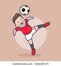 Soccer player characters showing different movement and soccer uniform, vector illustration and design.