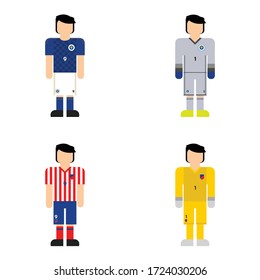Soccer player in club kits vector image