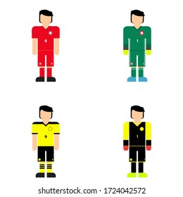 Soccer player in club kits vector image