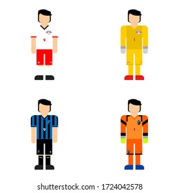 Soccer player in club kits vector image