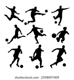 Soccer player collections. Vector image
