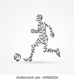Soccer player designed using brush graphic vector.