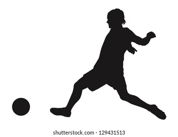Soccer player detailed vector silhouette. Sports design