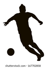 Soccer player detailed vector silhouette. Sports design
