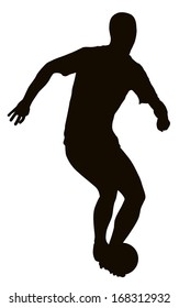 Soccer player detailed vector silhouette. Sports design