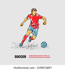 soccer player doing kick ball 12597209 Vector Art at Vecteezy