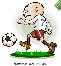 Soccer Player is Dribbling a ball Vector