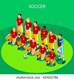 Soccer Player events. Athlete Football Team Player. World Soccer Championship. Concept of Sporting Spirit. Football Match People Set Competition Euro European Cup Russia 2018 Sporting Cup Vector Image